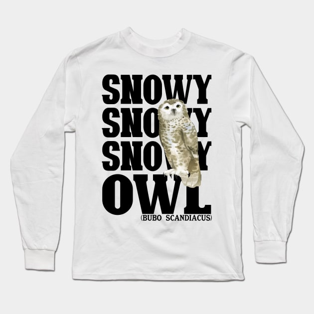 Snowy Owl (Bubo scandiacus) Long Sleeve T-Shirt by Carolina Cabreira